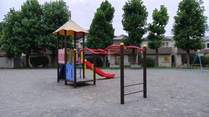 笠間扇子田公園の雲梯 - こども複合遊具の一部 (写真は問い合わせフォームでいただいたもの。2026.09.20)